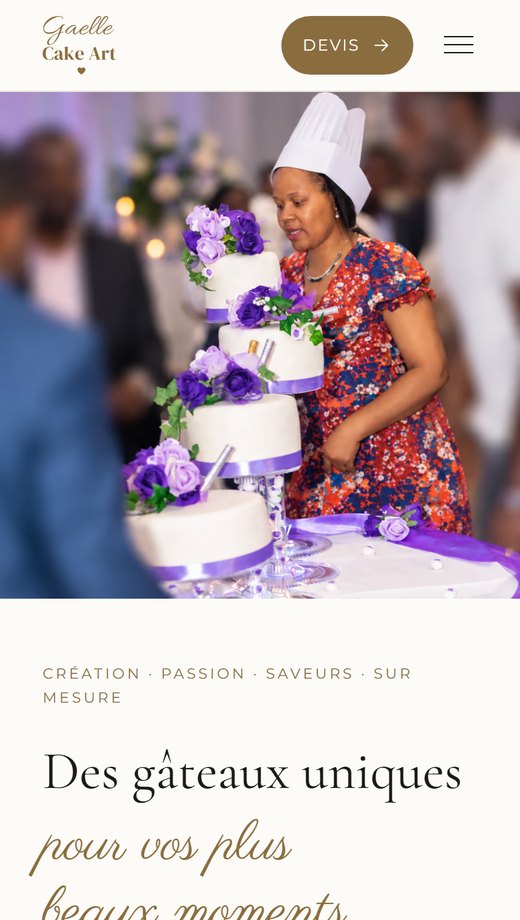 Site gaellecakeart.fr sur mobile